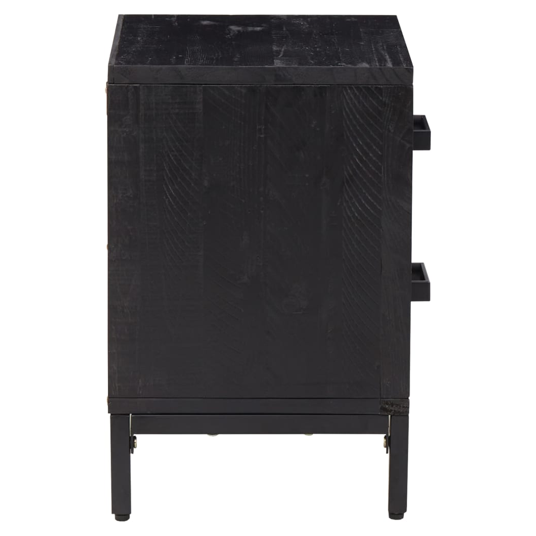 Bedside Cabinet Black 36x30x45 cm Solid Pinewood