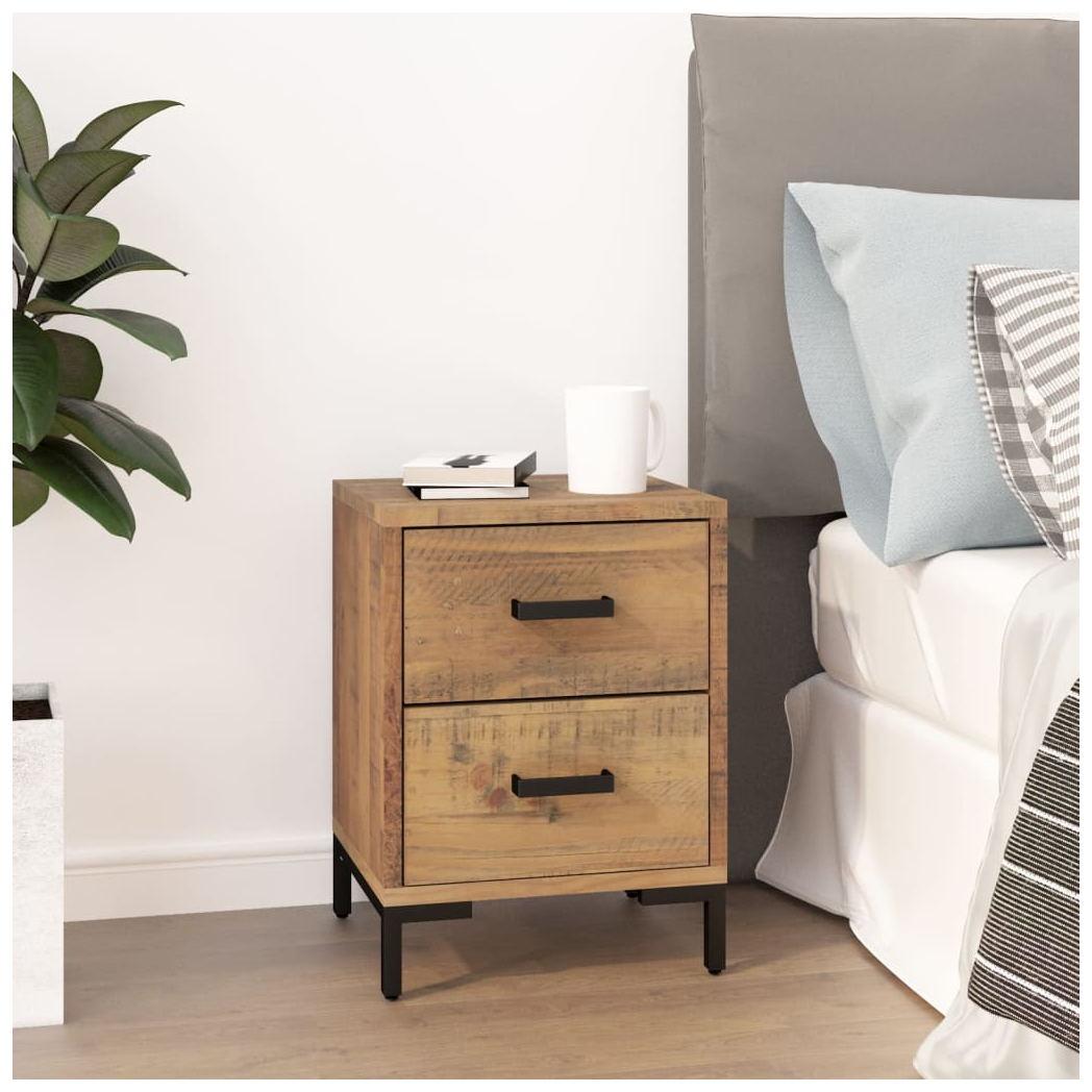 Bedside Cabinet Brown 36x30x45 cm Solid Recycled Pinewood