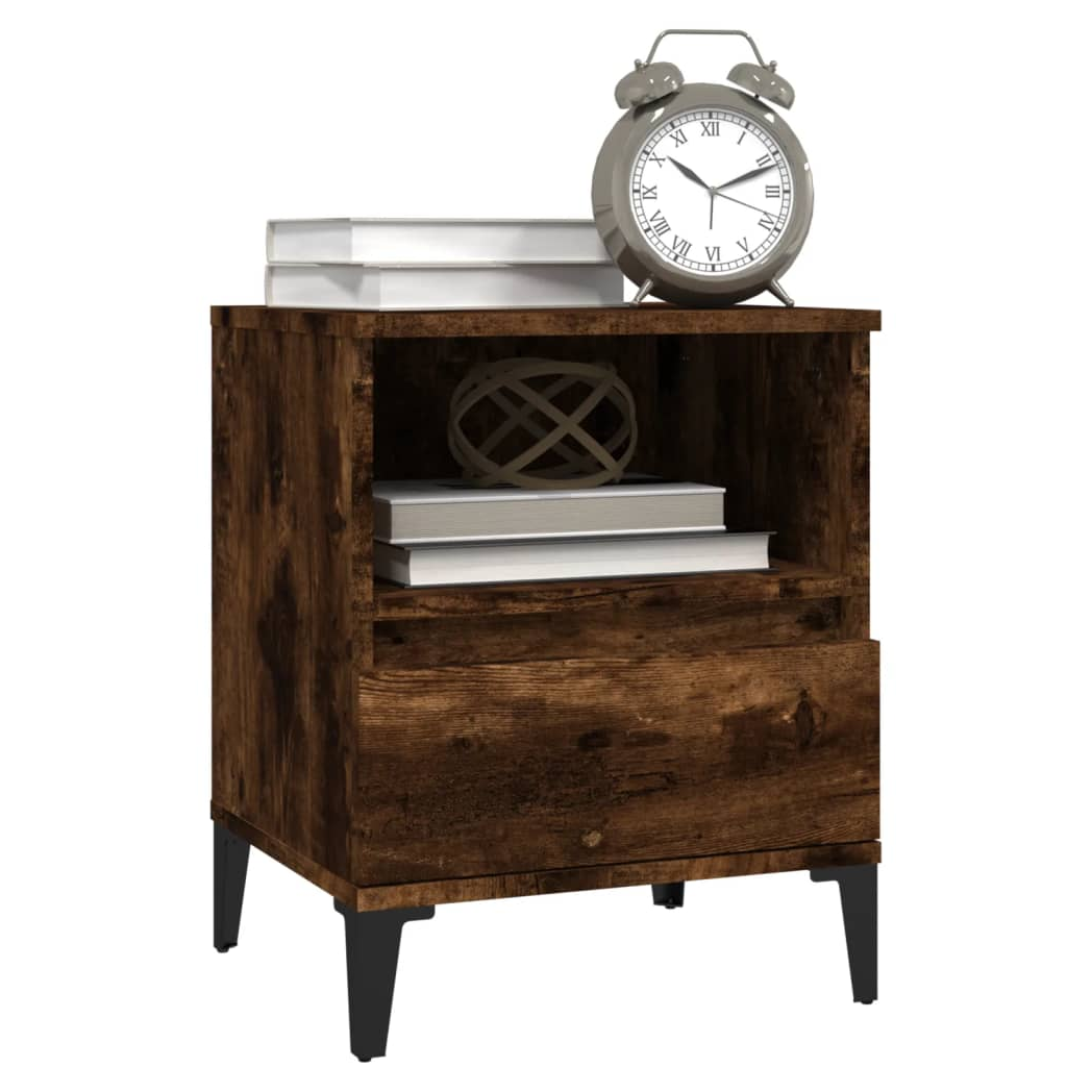 Bedside Cabinet Smoked Oak 40x35x50 cm