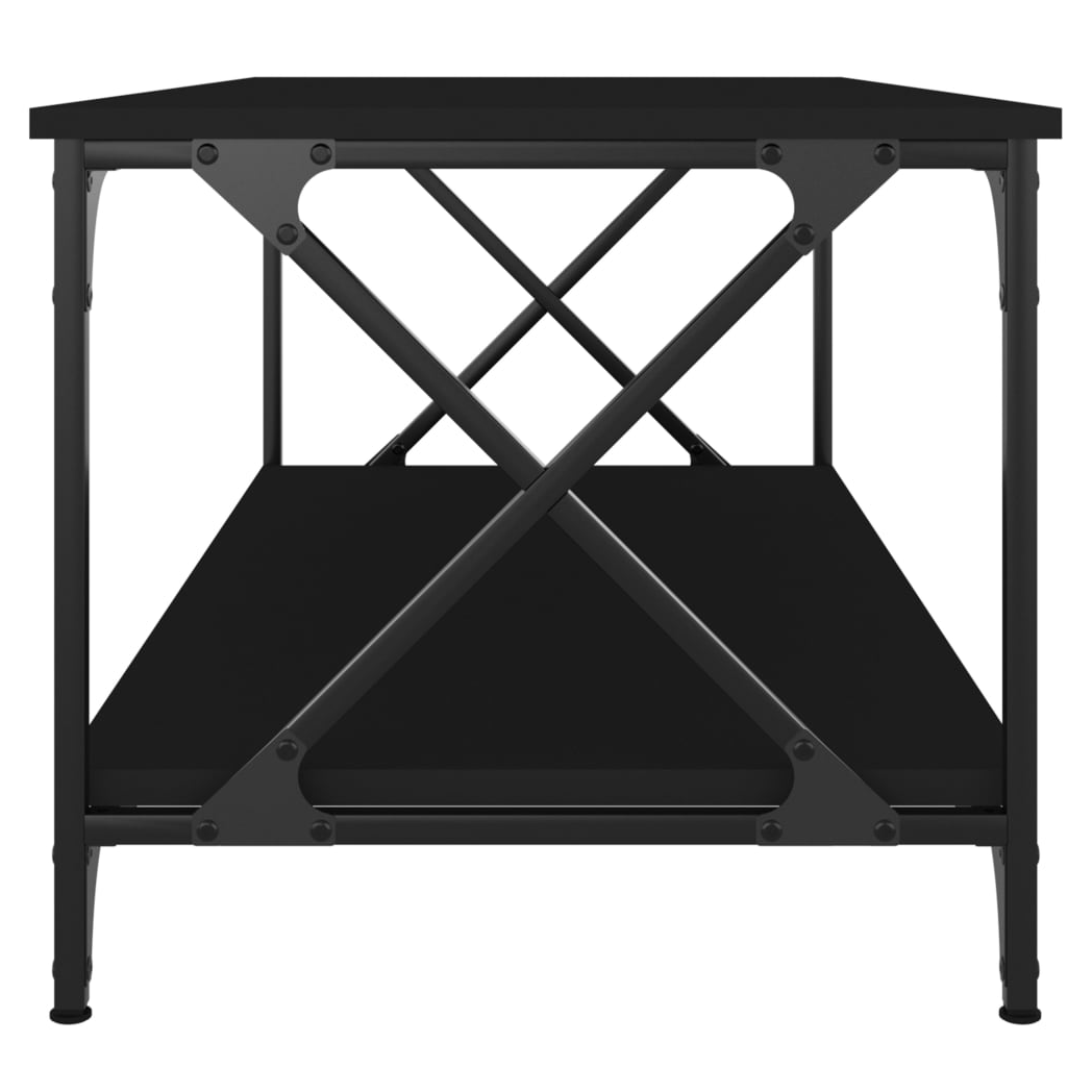 Coffee Table Black 100x50x45 cm Engineered Wood and Iron