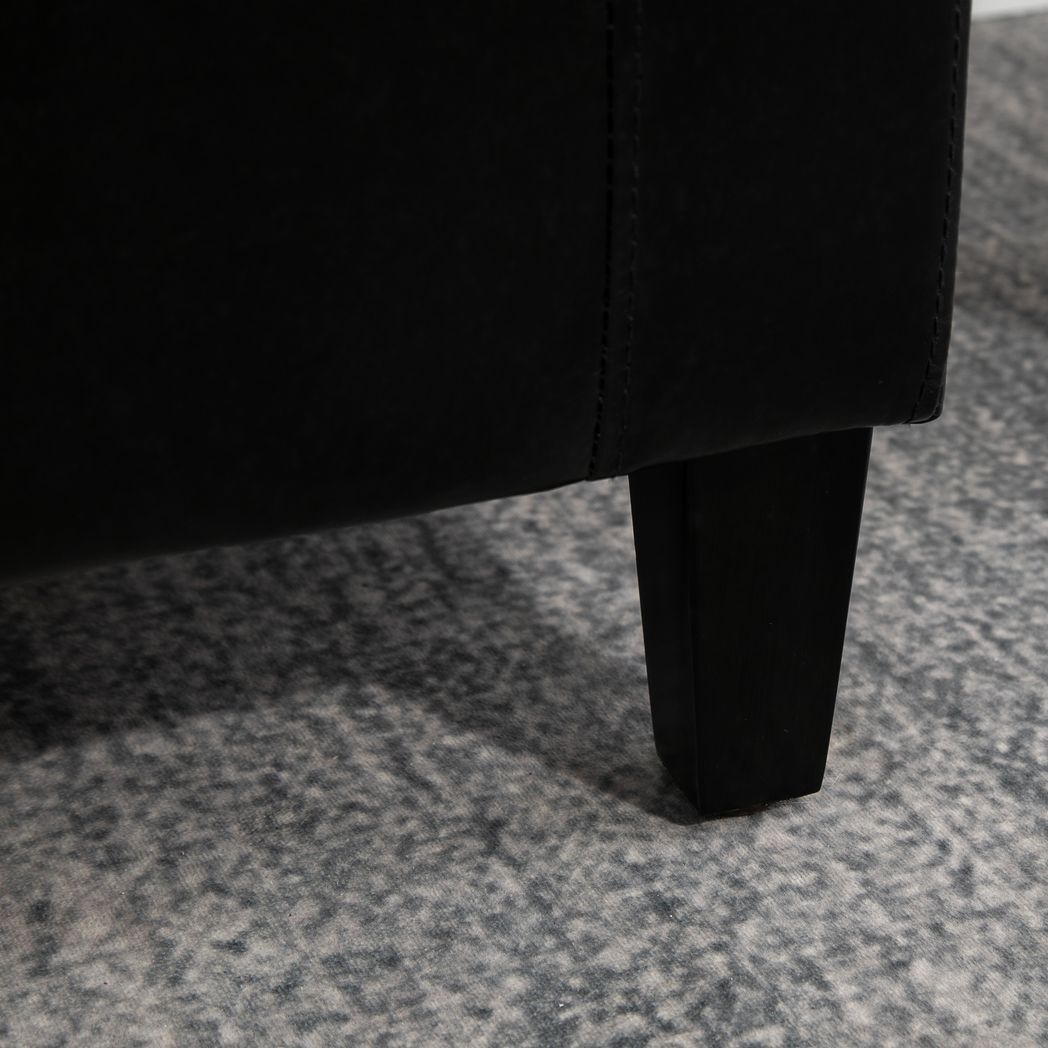 Deluxe PU Leather Storage Ottoman Bench Footrest Stool Large Storage Space