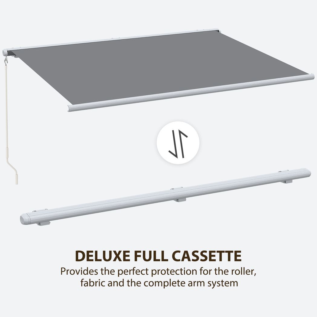 Svvalka 4x3m Full Cassette Electric Retractable Awning for Patio Door Window