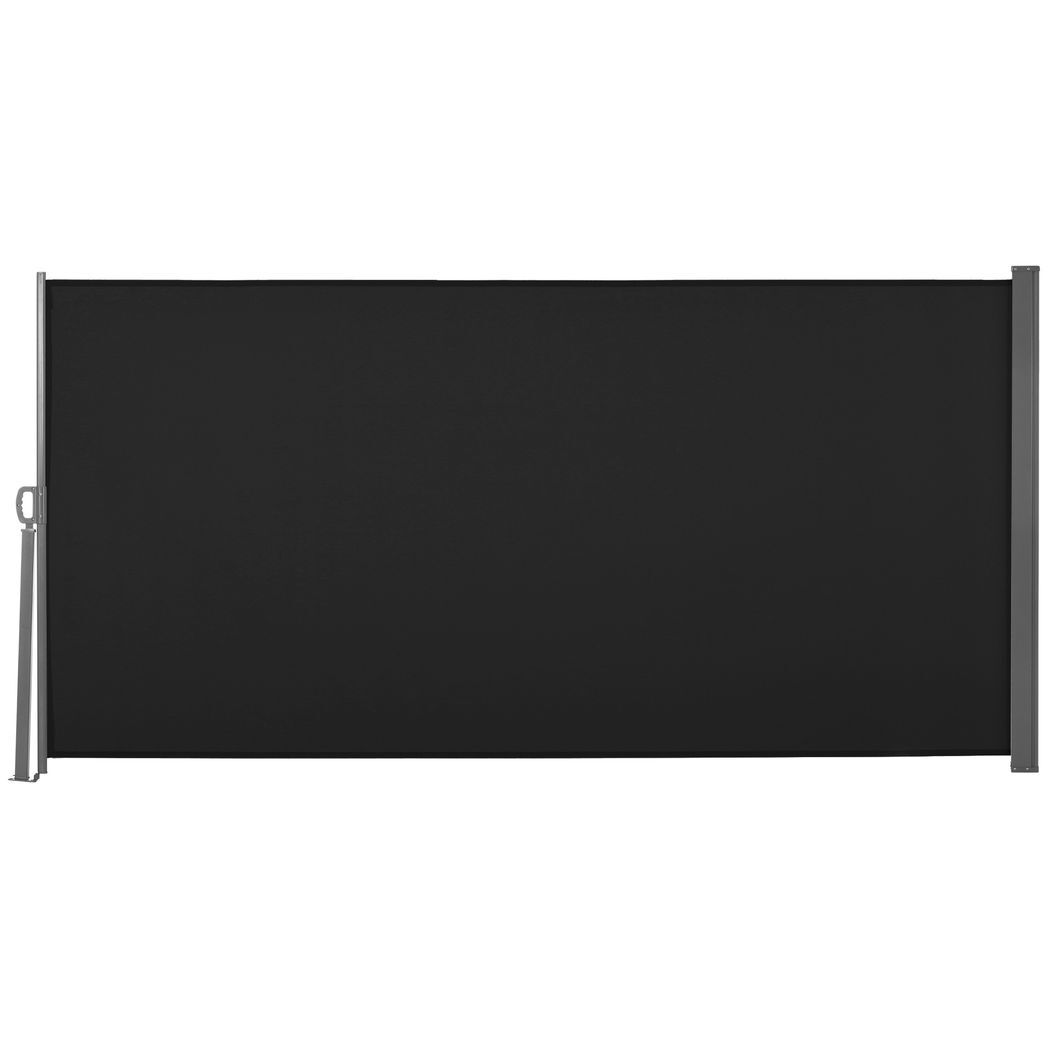 3x1.6M Retractable Side Awning Screen Fence Patio Privacy Divider Black