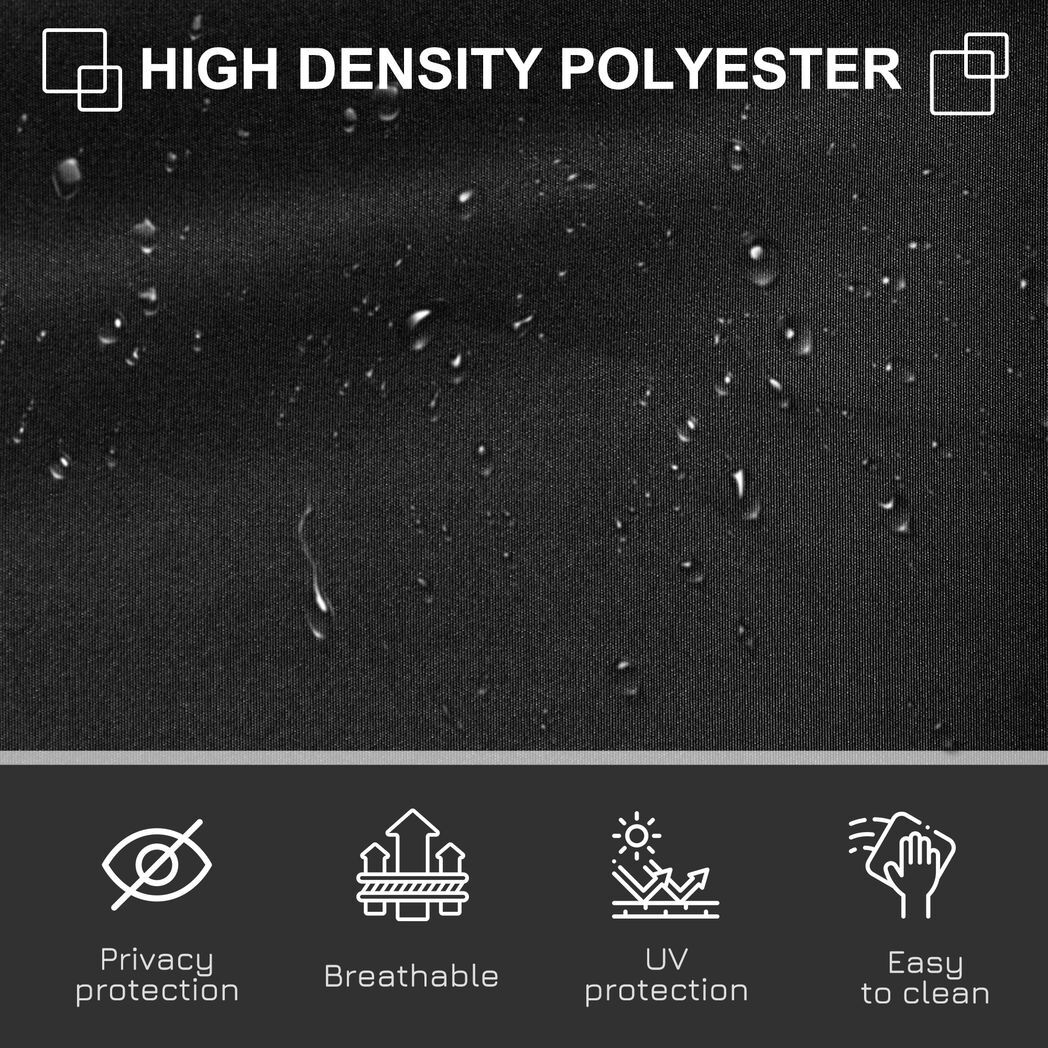 3x1.6M Retractable Side Awning Screen Fence Patio Privacy Divider Black