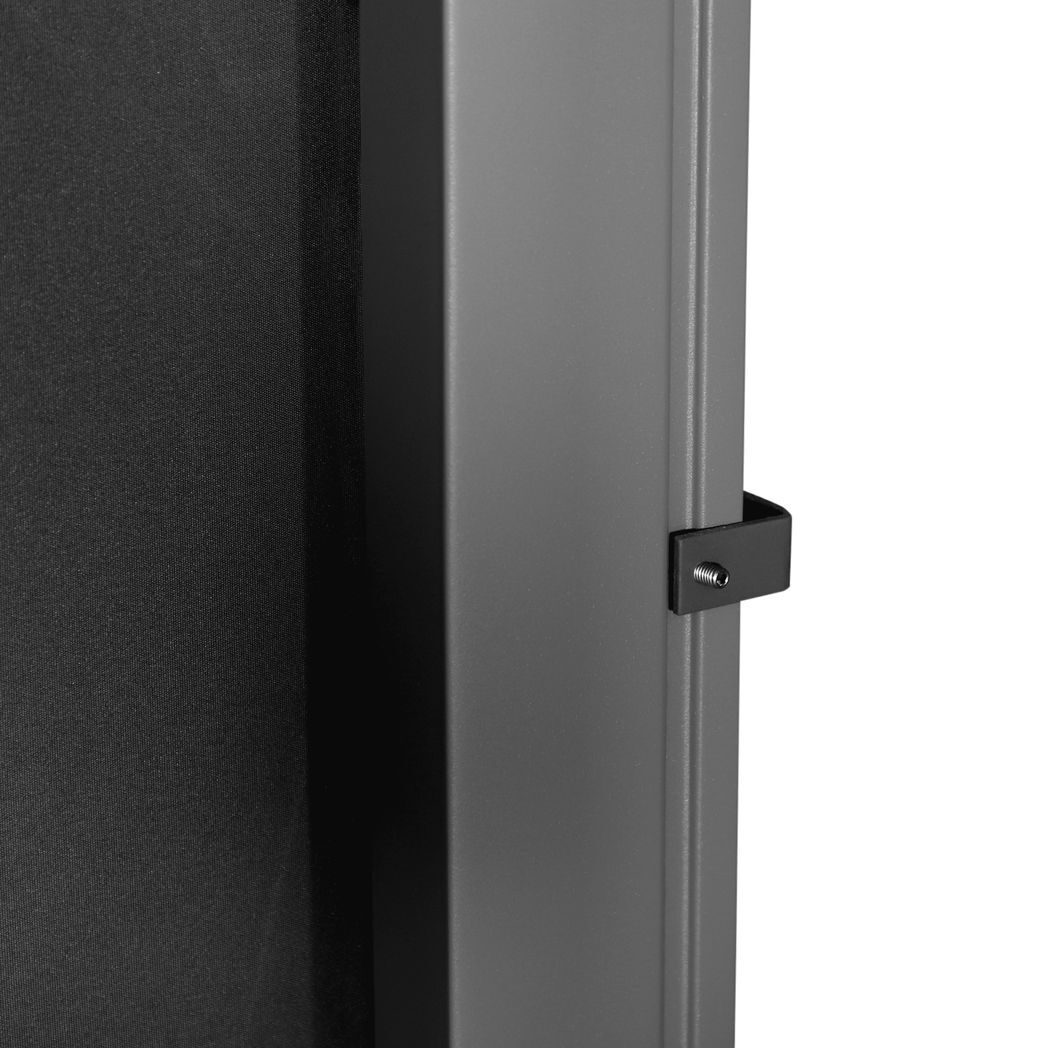 3x1.8M Retractable Side Awning Screen Fence Patio Privacy Divider Black