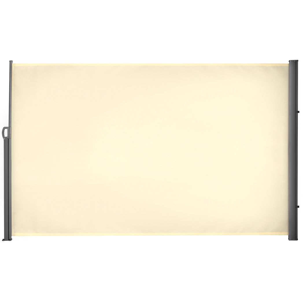 3x1.8M Retractable Side Awning Screen Fence Patio Privacy Divider Cream
