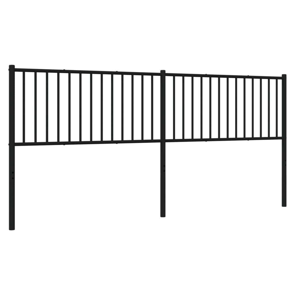 Metal Headboard Black 200 cm