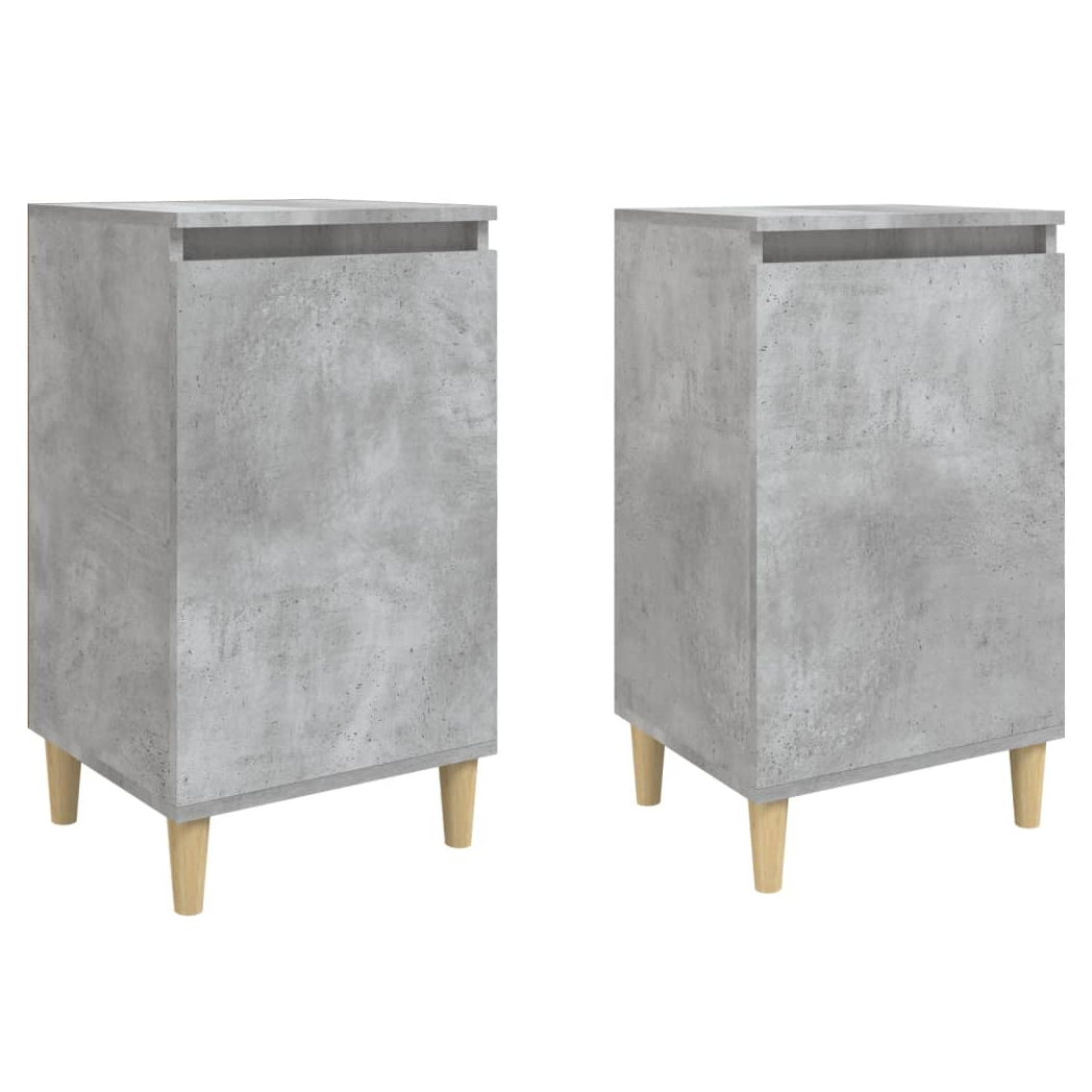 Bedside Cabinets 2 pcs Concrete Grey 40x35x70 cm Engineered Wood