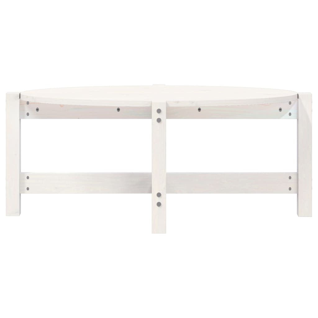 Coffee Table White 87x48x35 cm Solid Wood Pine