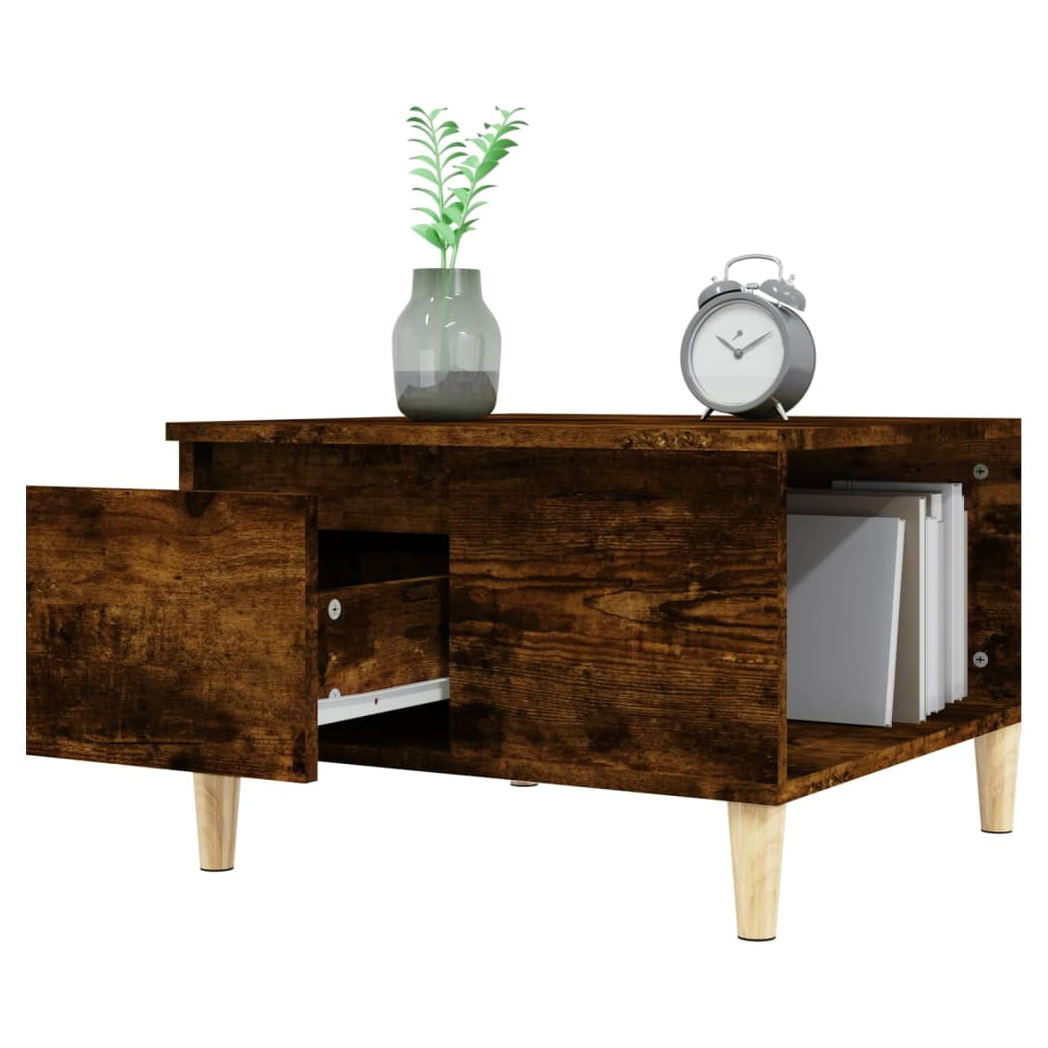 Coffee Table Smoked Oak 55x55x36.5 cm Engineered Wood