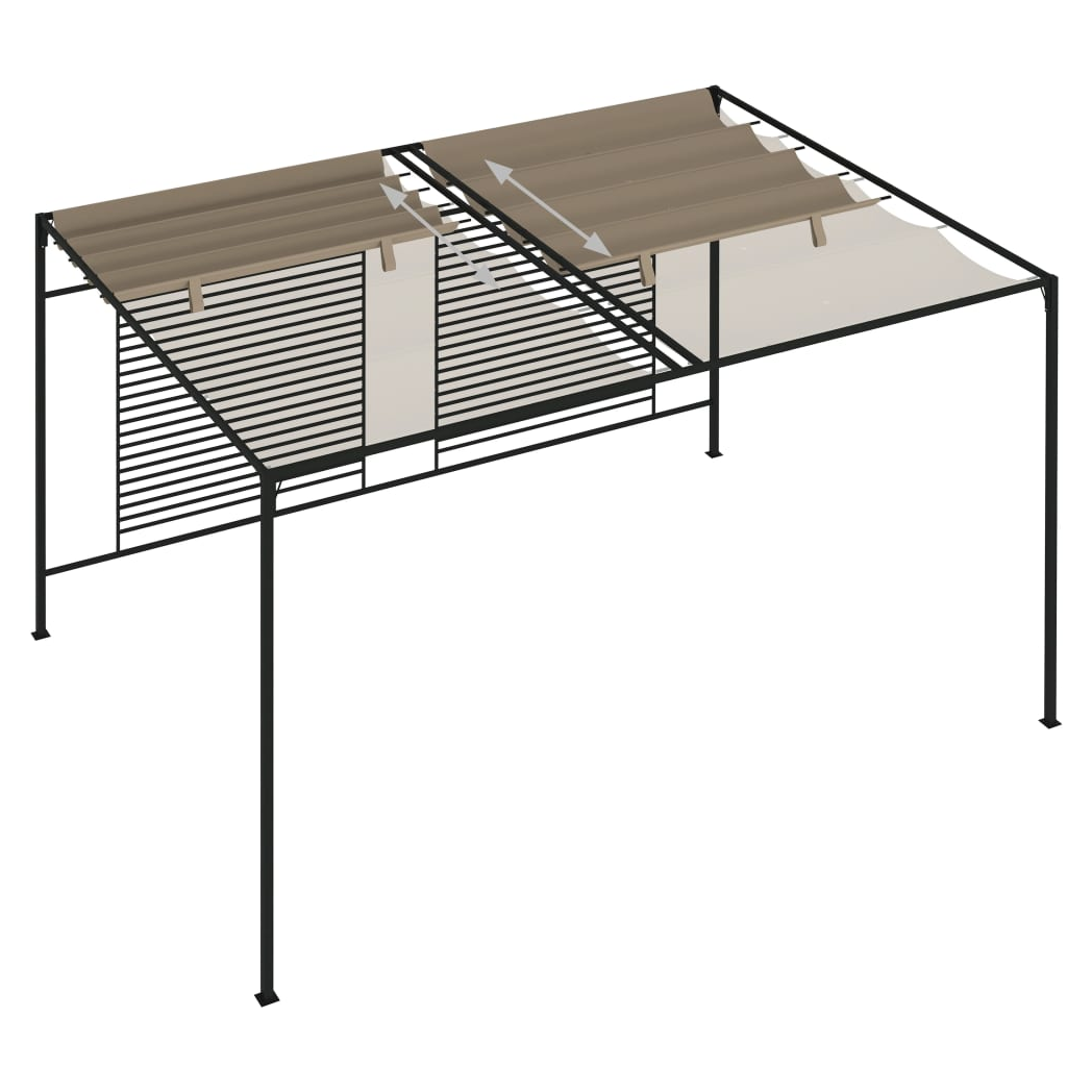 Gazebo with Retractable Roof 3x4x2.3 m Taupe 180 g/m