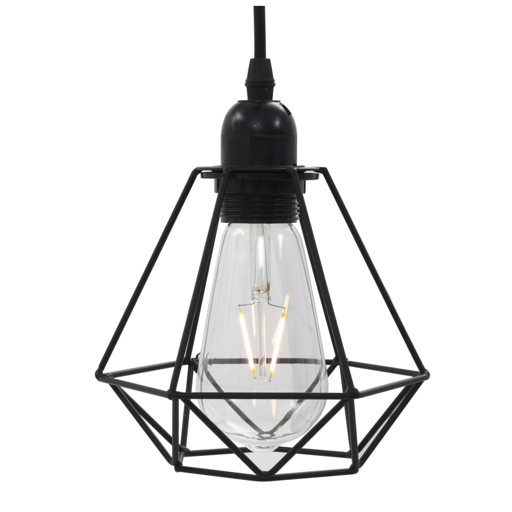 Ceiling Lamp with Diamond Design Black 3 x E27 Bulbs