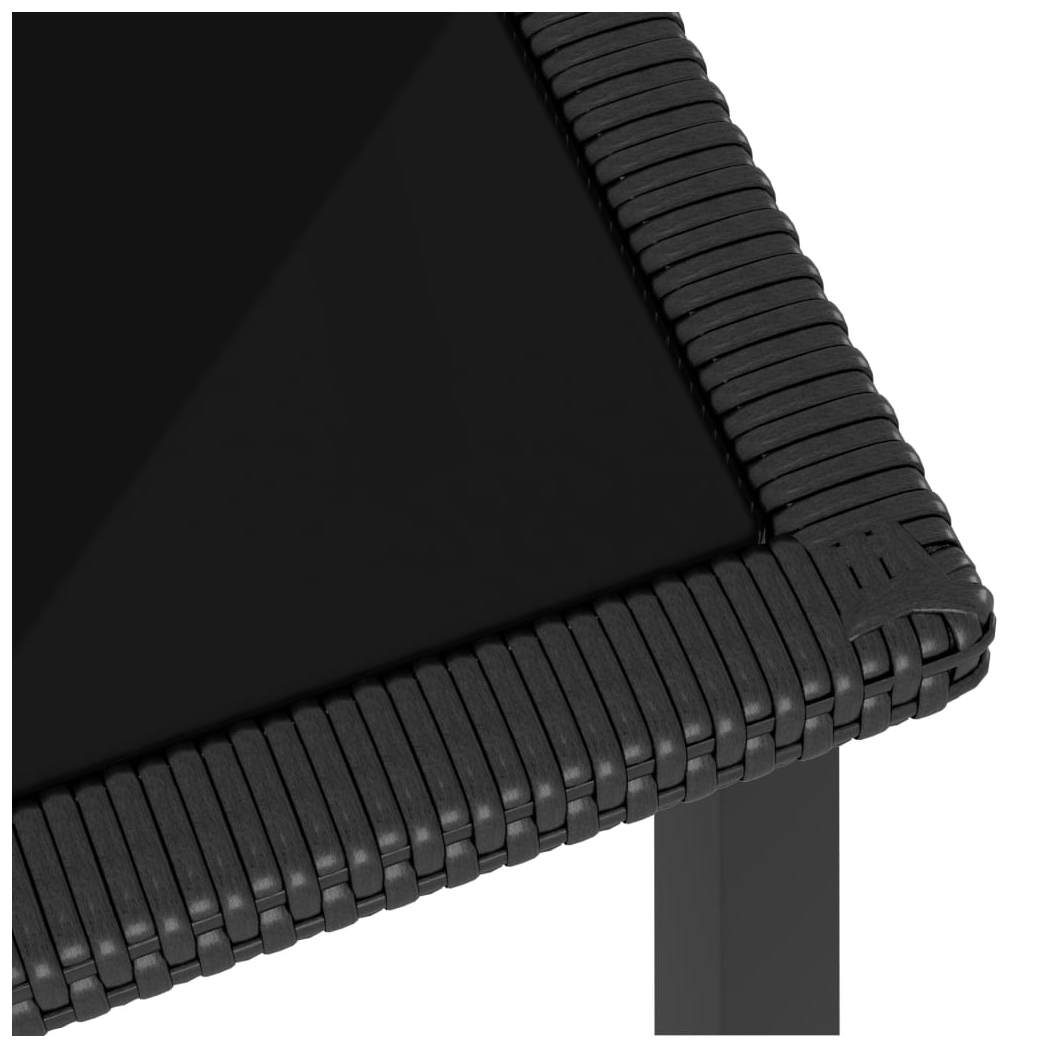 5 Piece Outdoor Dining Set Poly Rattan Black