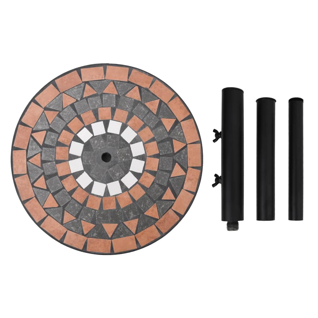 Parasol Base Terracotta and White Round 12 kg