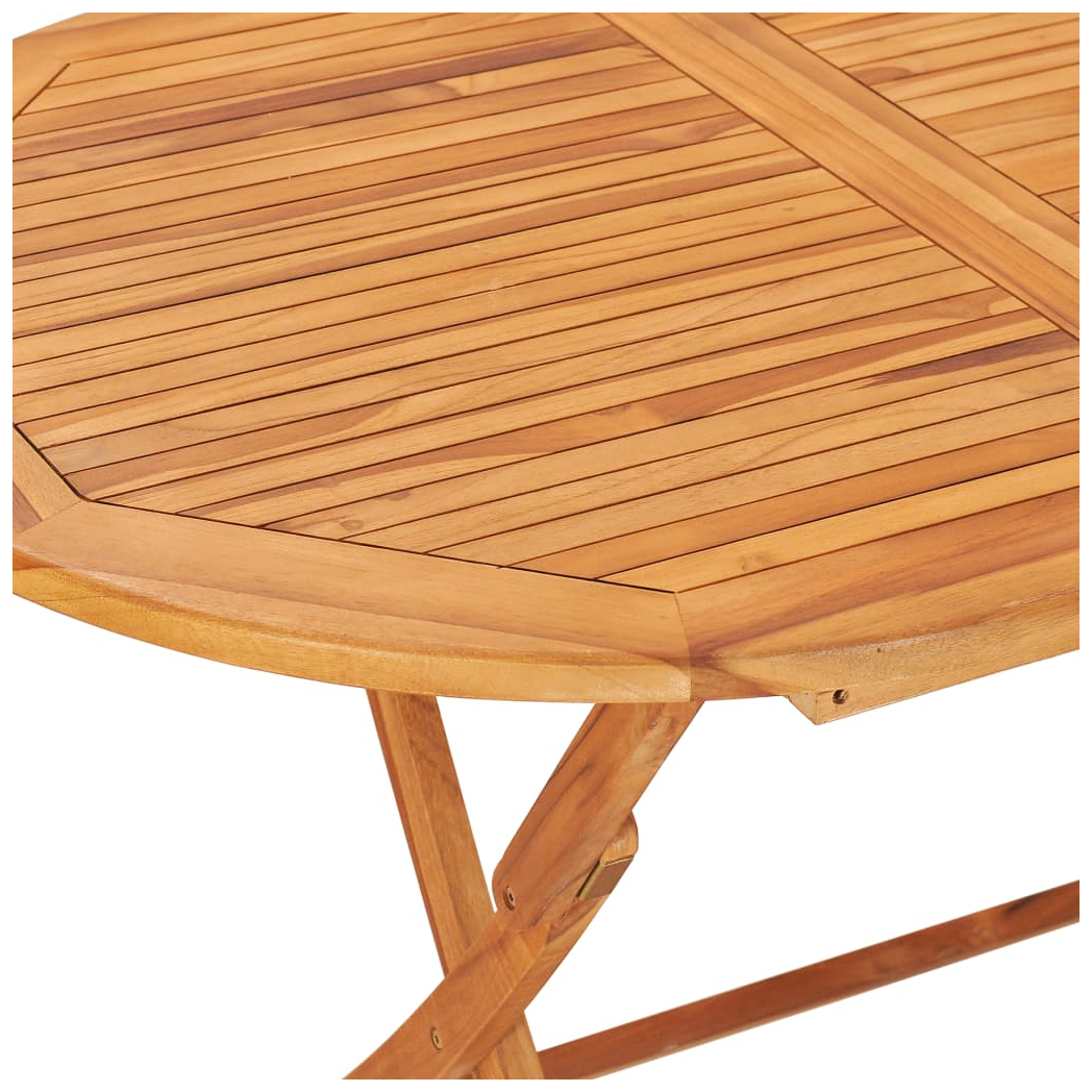 7 Piece Folding Outdoor Dining Set Solid Teak Wood