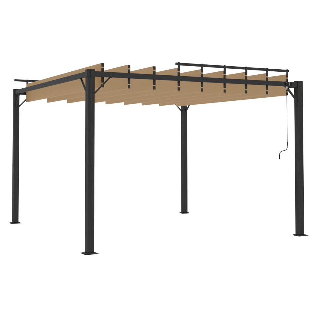 Gazebo with Louvered Roof 3x3 m Taupe Fabric and Aluminium