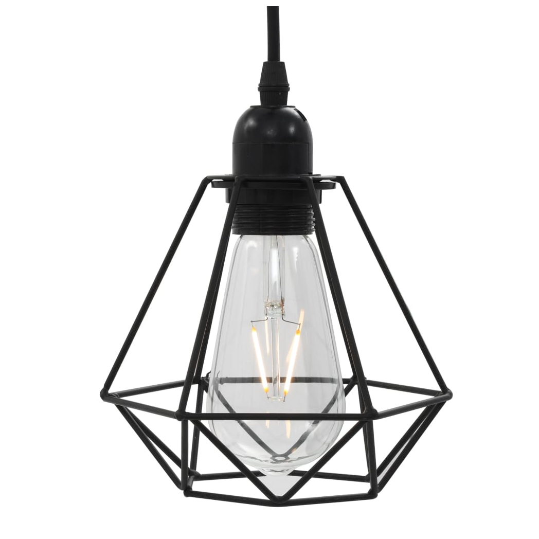 Ceiling Lamp with Diamond Design Black 3 x E27 Bulbs