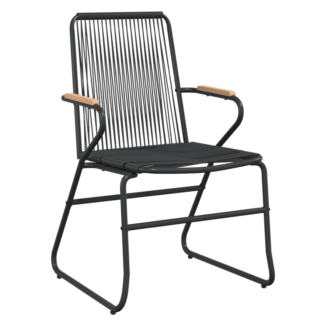 5 Piece Garden Dining Set Black PVC Rattan