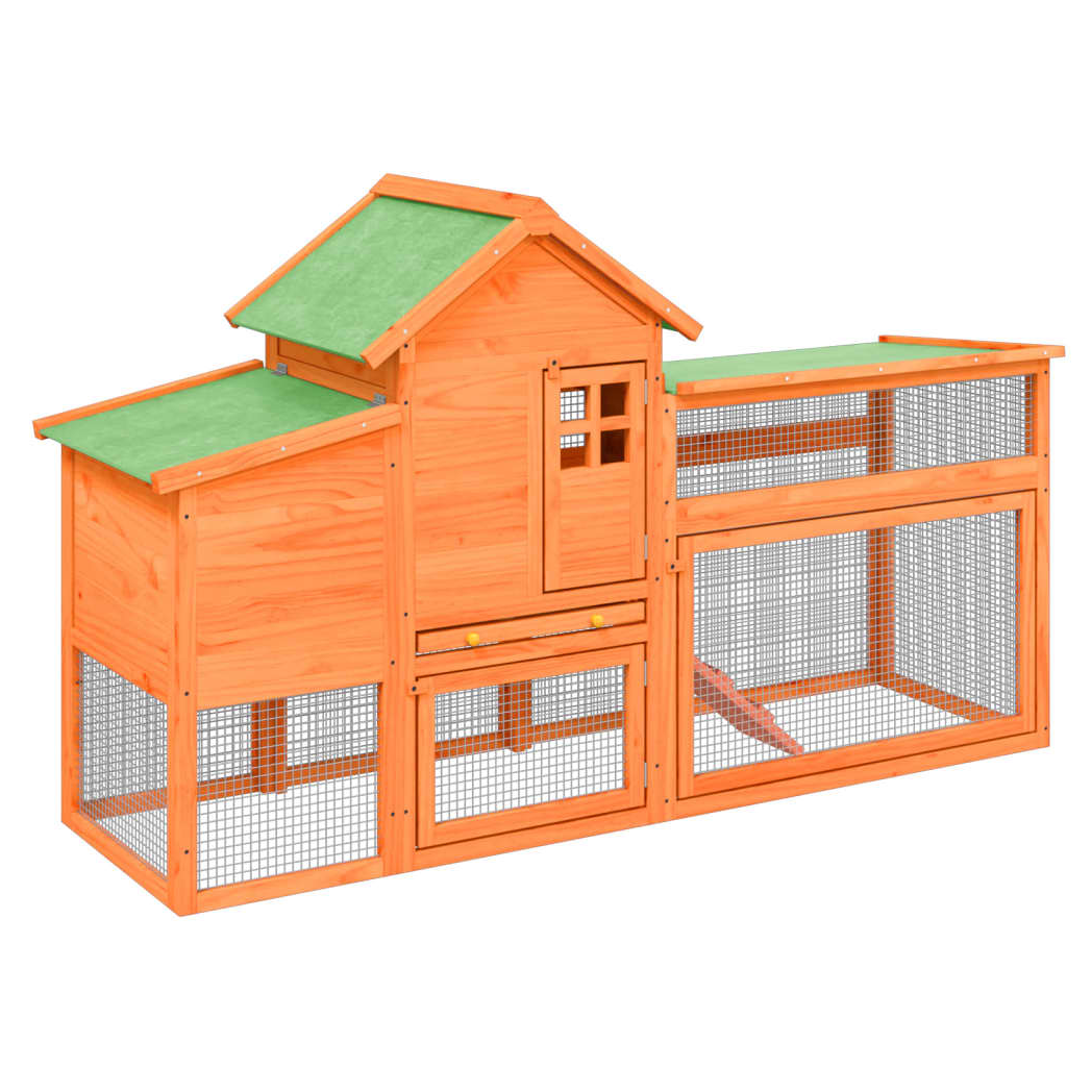Chicken Coop Brown 186.5x58.5x113 cm Solid Wood Pine