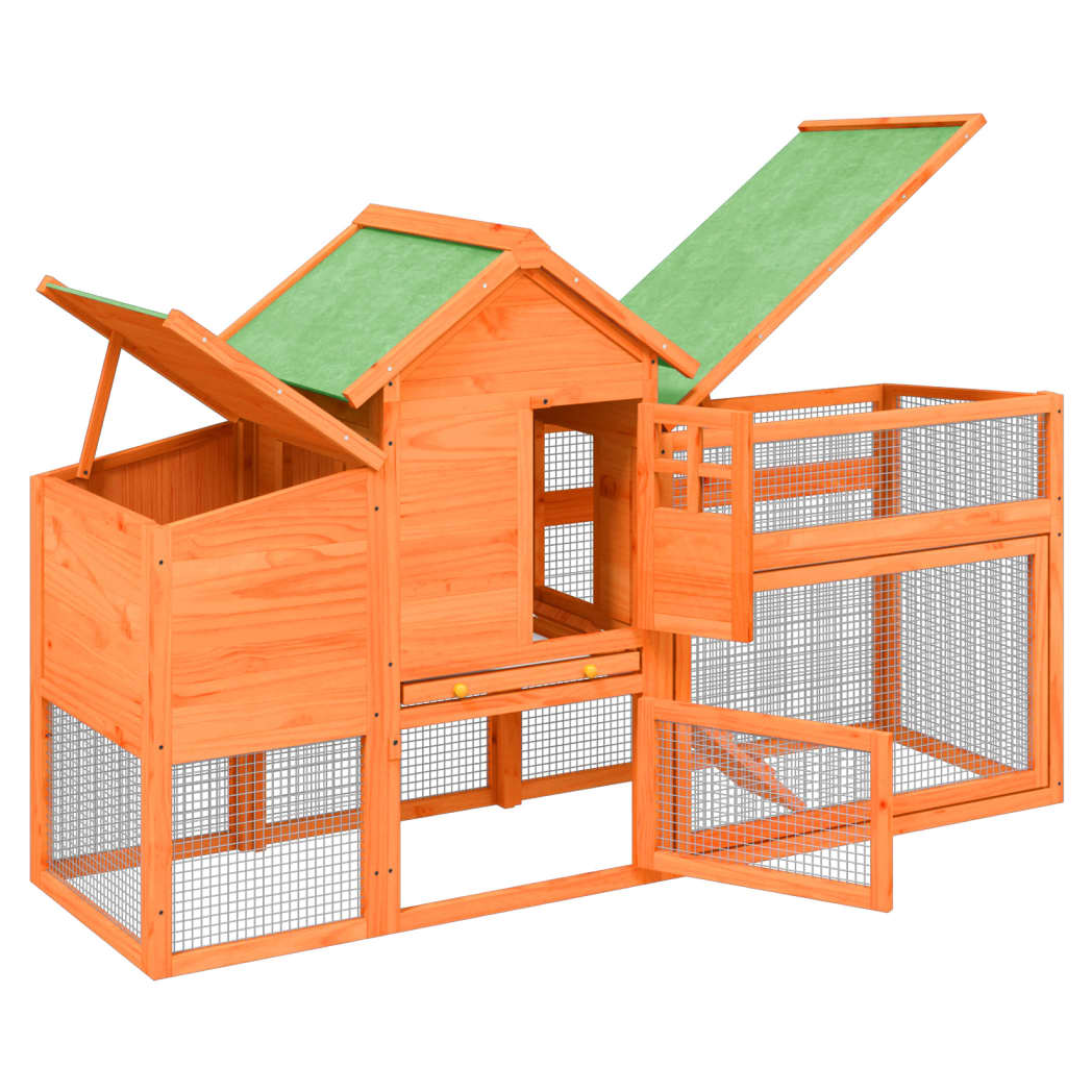 Chicken Coop Brown 186.5x58.5x113 cm Solid Wood Pine