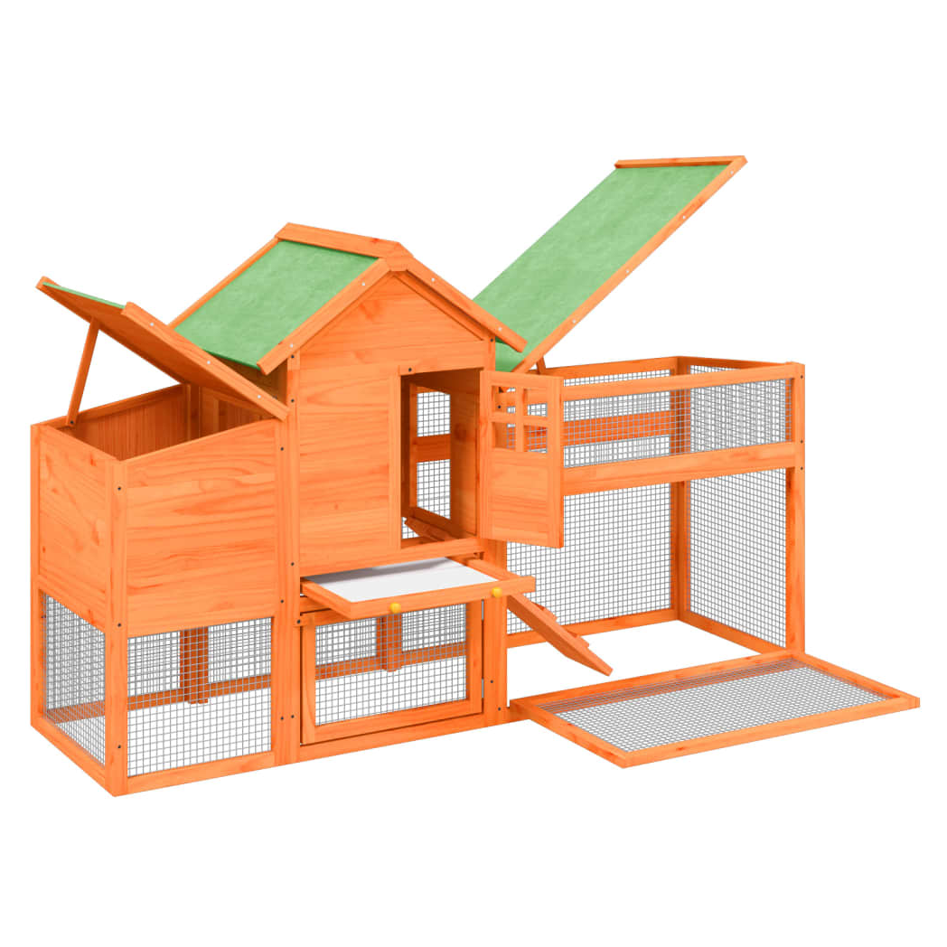 Chicken Coop Brown 186.5x58.5x113 cm Solid Wood Pine