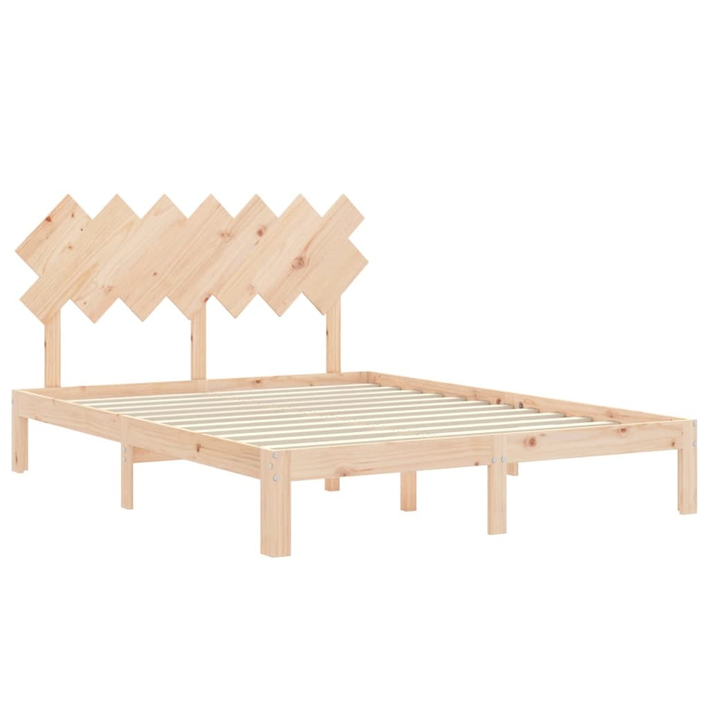 Bed Frame with Headboard 140x200 cm Solid Wood
