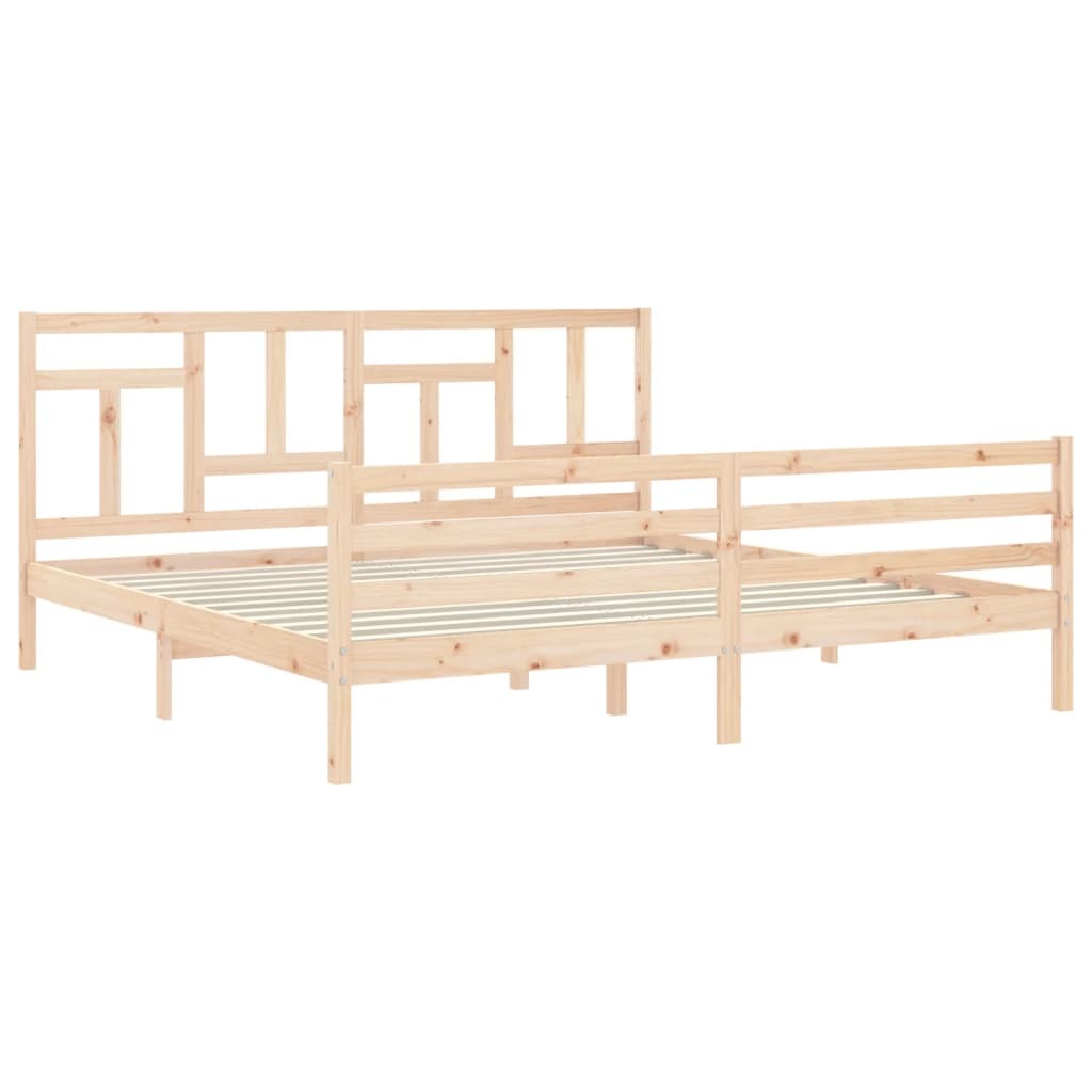 Bed Frame with Headboard 200x200 cm Solid Wood