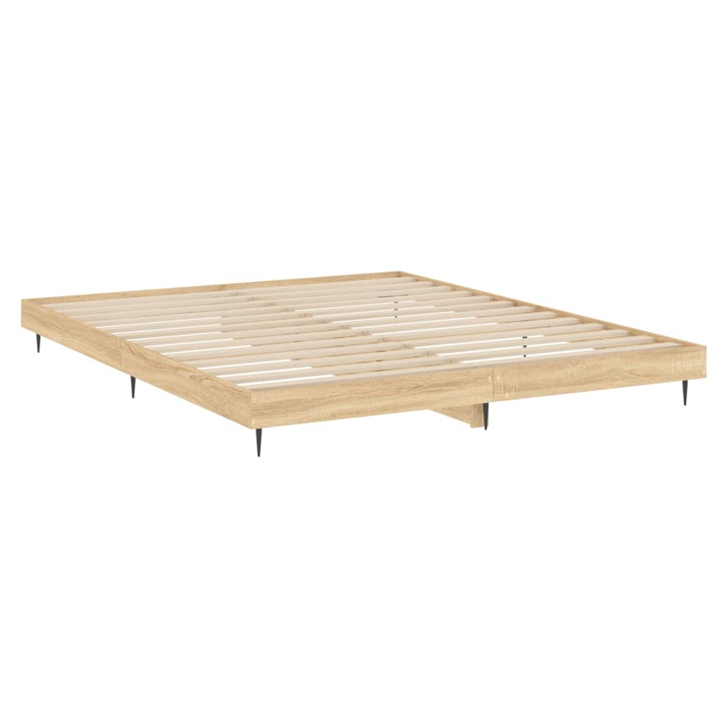 Bed Frame Sonoma Oak 200x200 cm Engineered Wood