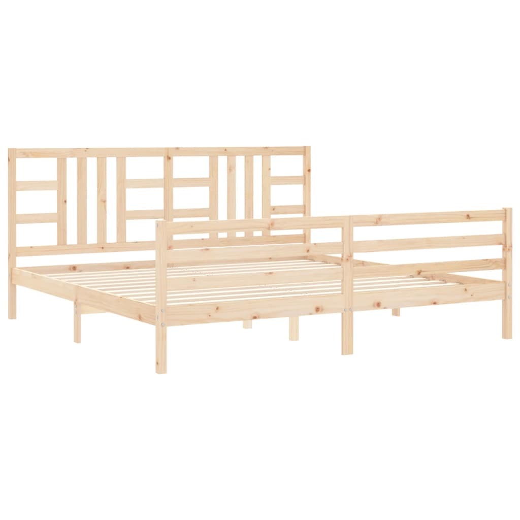 Bed Frame with Headboard 200x200 cm Solid Wood