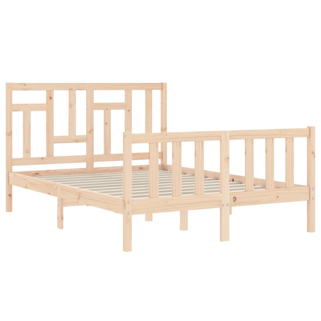 Bed Frame with Headboard 120x200 cm Solid Wood