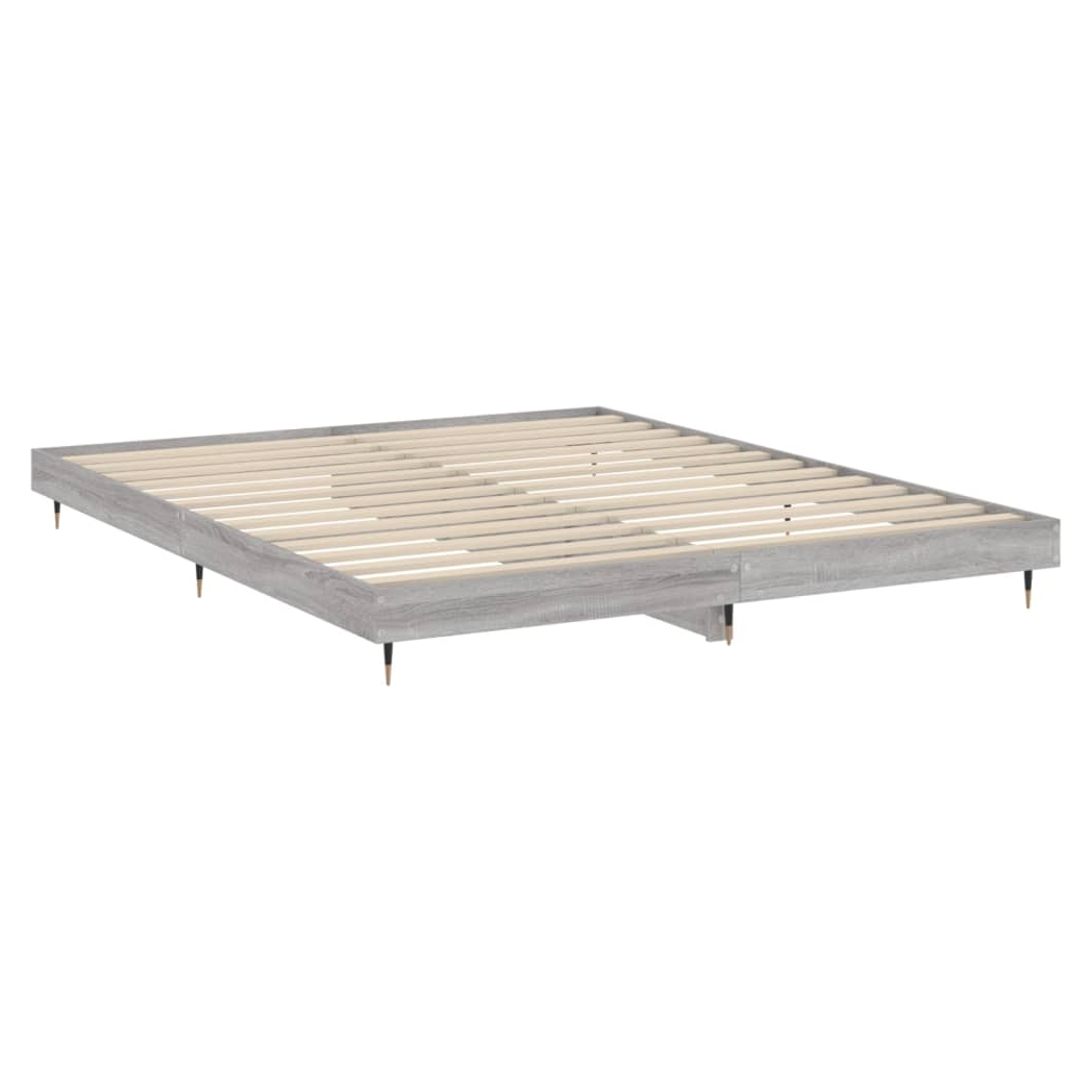 Bed Frame Grey Sonoma 160x200 cm Engineered Wood
