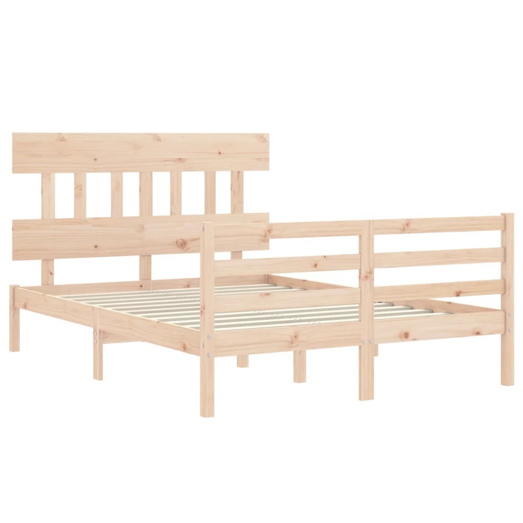Bed Frame with Headboard 140x200 cm Solid Wood