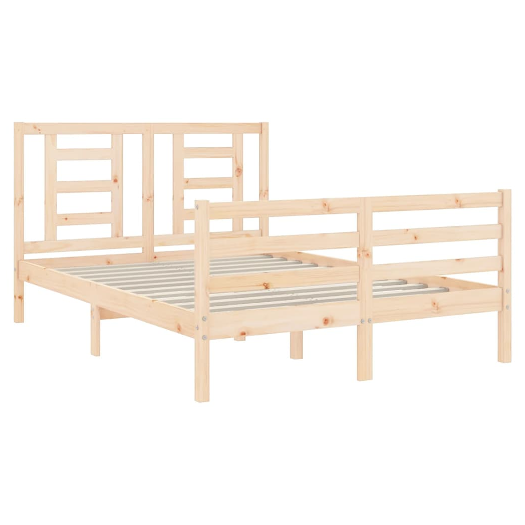 Bed Frame with Headboard 120x200 cm Solid Wood