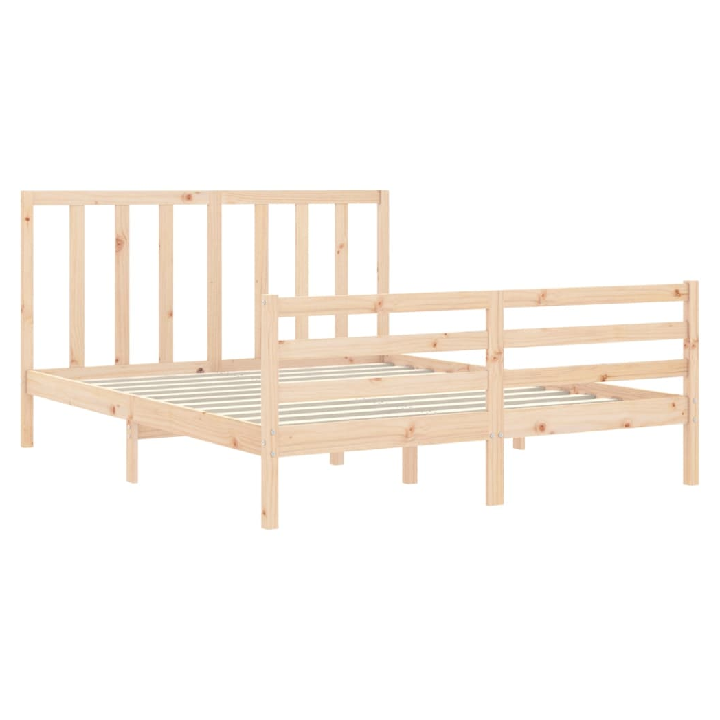 Bed Frame with Headboard 160x200 cm Solid Wood