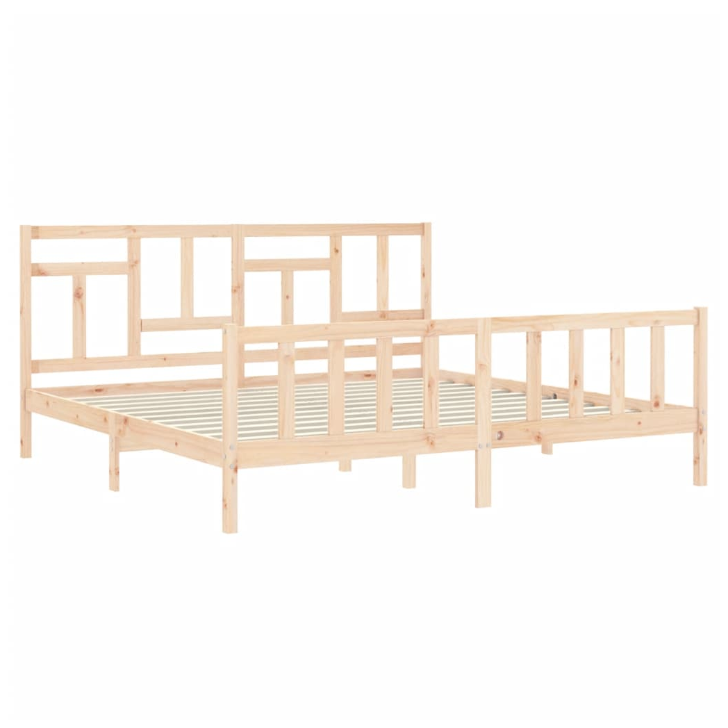 Bed Frame with Headboard 200x200 cm Solid Wood