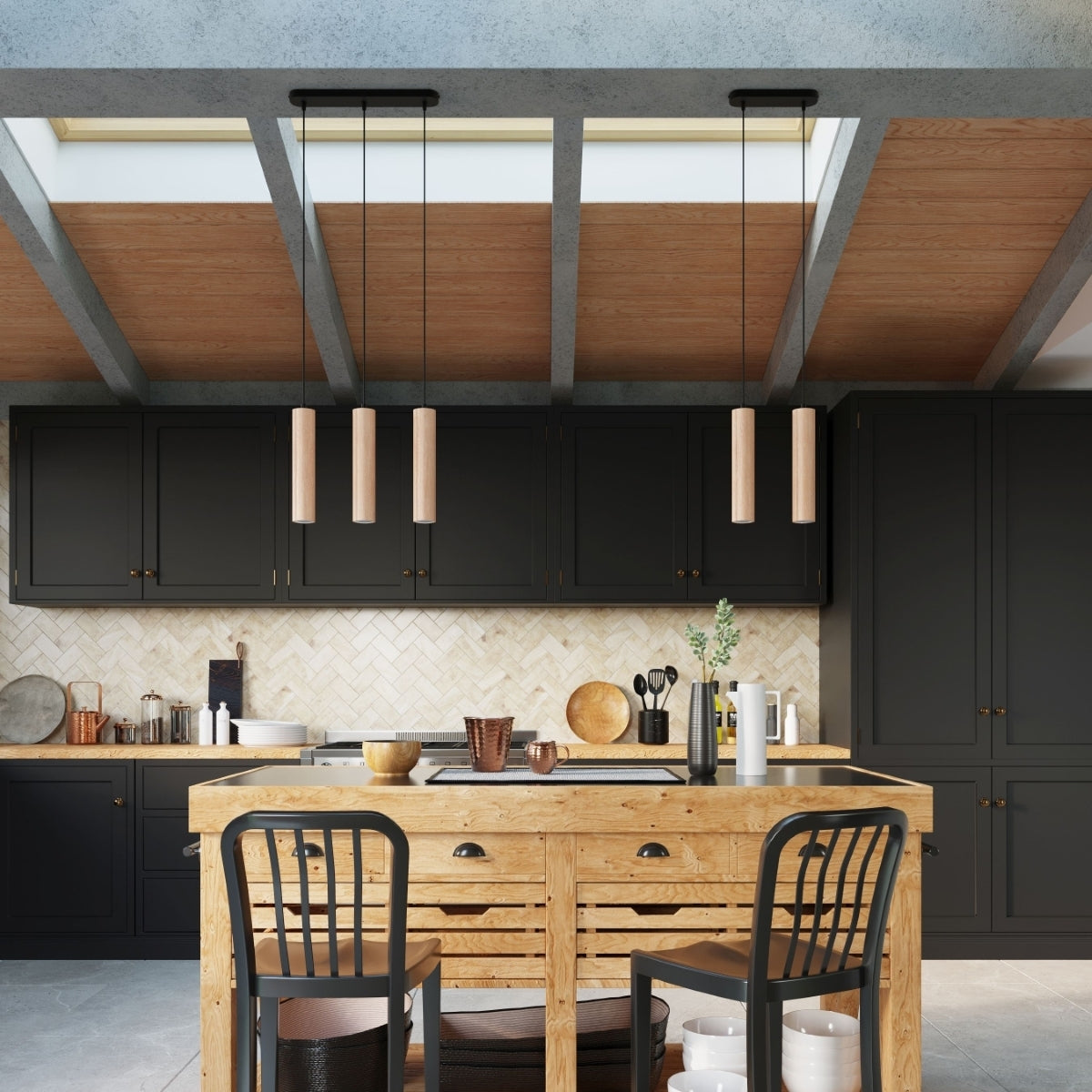 Pendant lamp wood Lino Scandinavian Design GU10