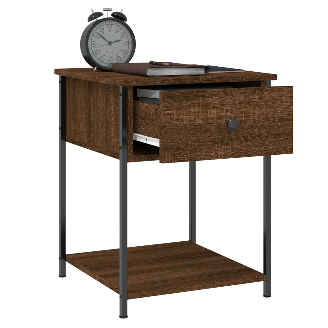 Bedside Table Brown Oak 44x45x58 cm Engineered Wood
