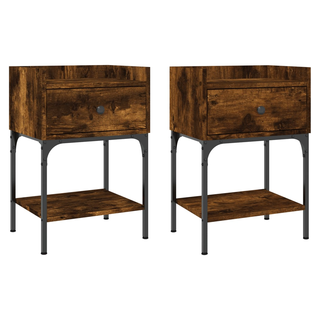 Bedside Tables 2 pcs Smoked Oak 40.5x31x60 cm Engineered Wood