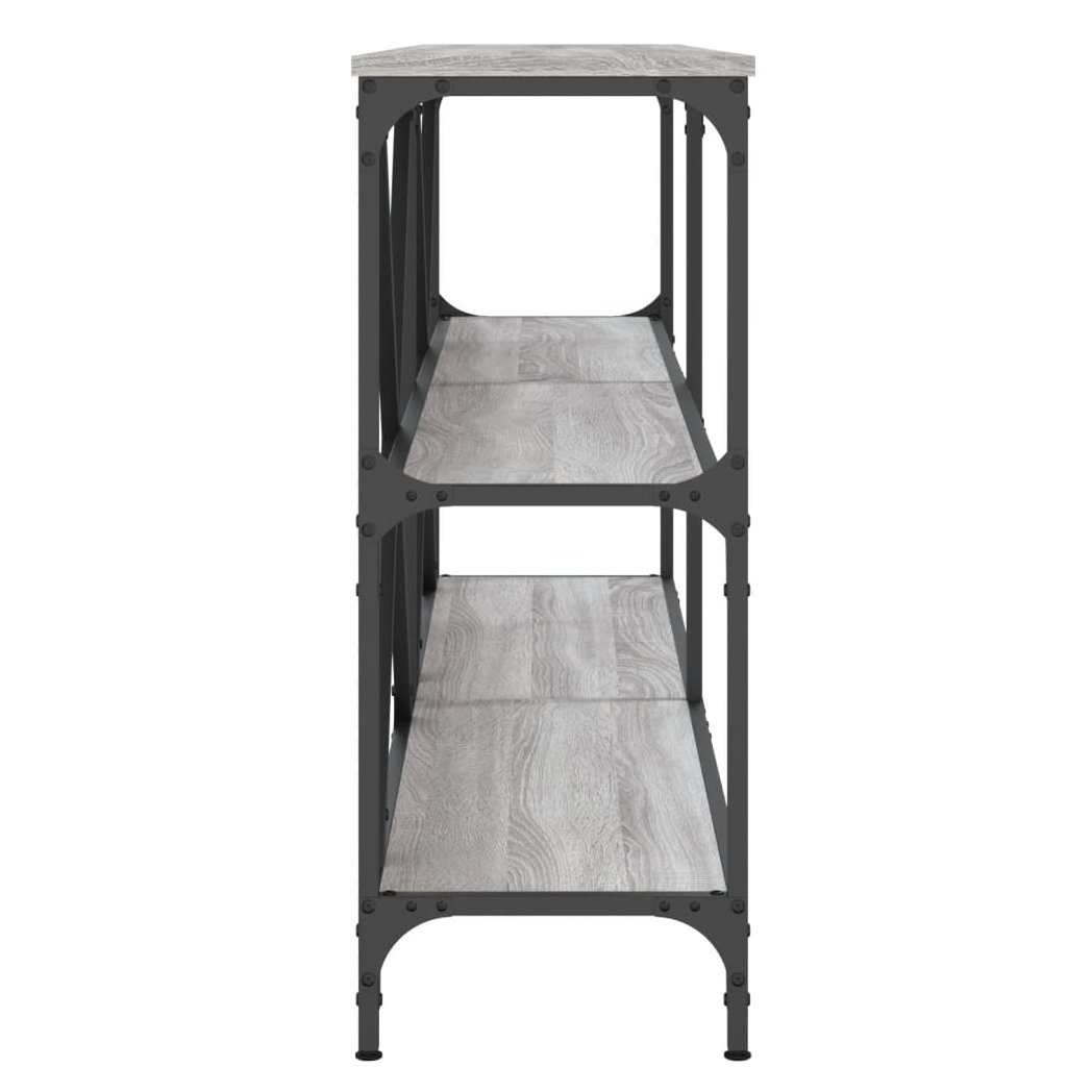 Console Table Grey Sonoma 160x30x75 cm Engineered Wood and Iron