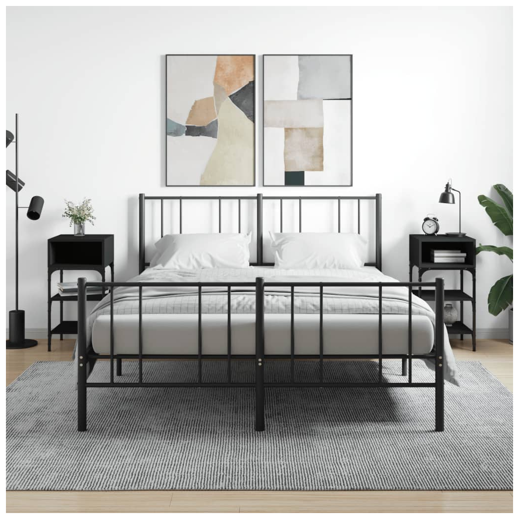 Bedside Tables 2 pcs Black 35x34.5x70 cm Engineered Wood
