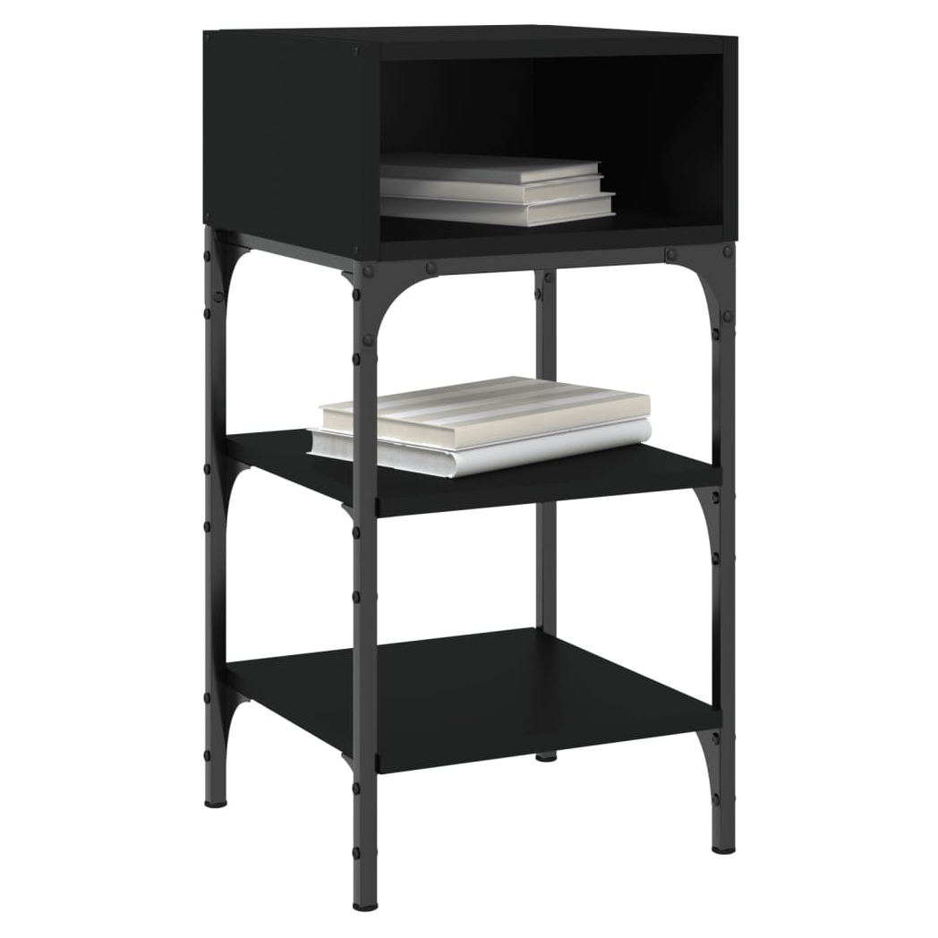 Bedside Tables 2 pcs Black 35x34.5x70 cm Engineered Wood