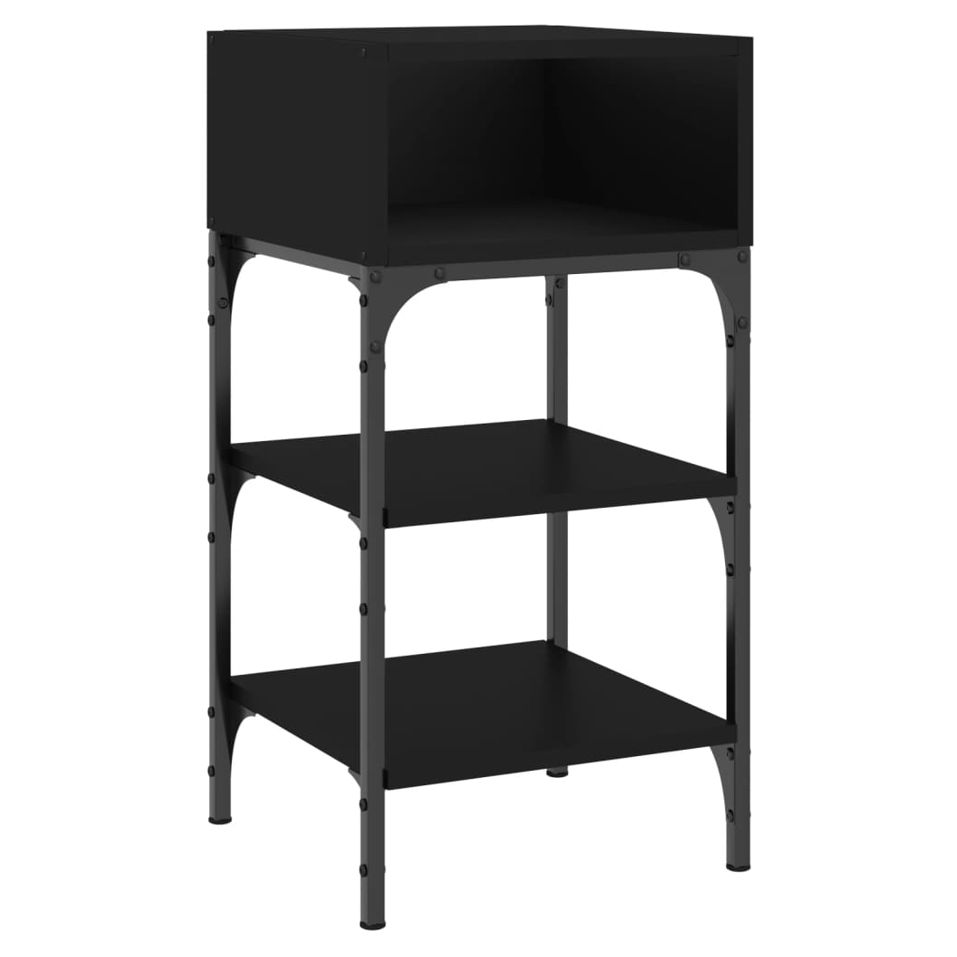 Bedside Tables 2 pcs Black 35x34.5x70 cm Engineered Wood