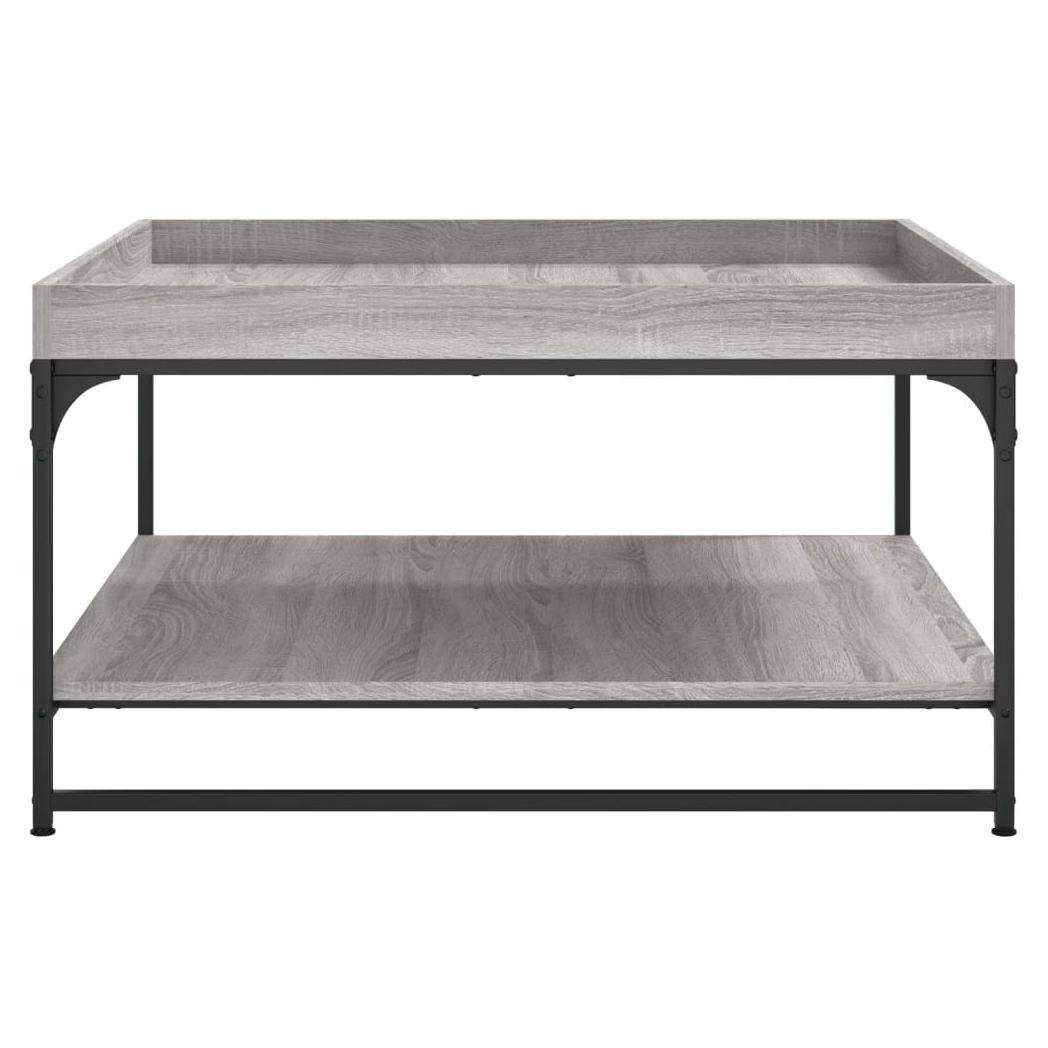 Coffee Table Grey Sonoma 80x80x45 cm Engineered Wood and Iron