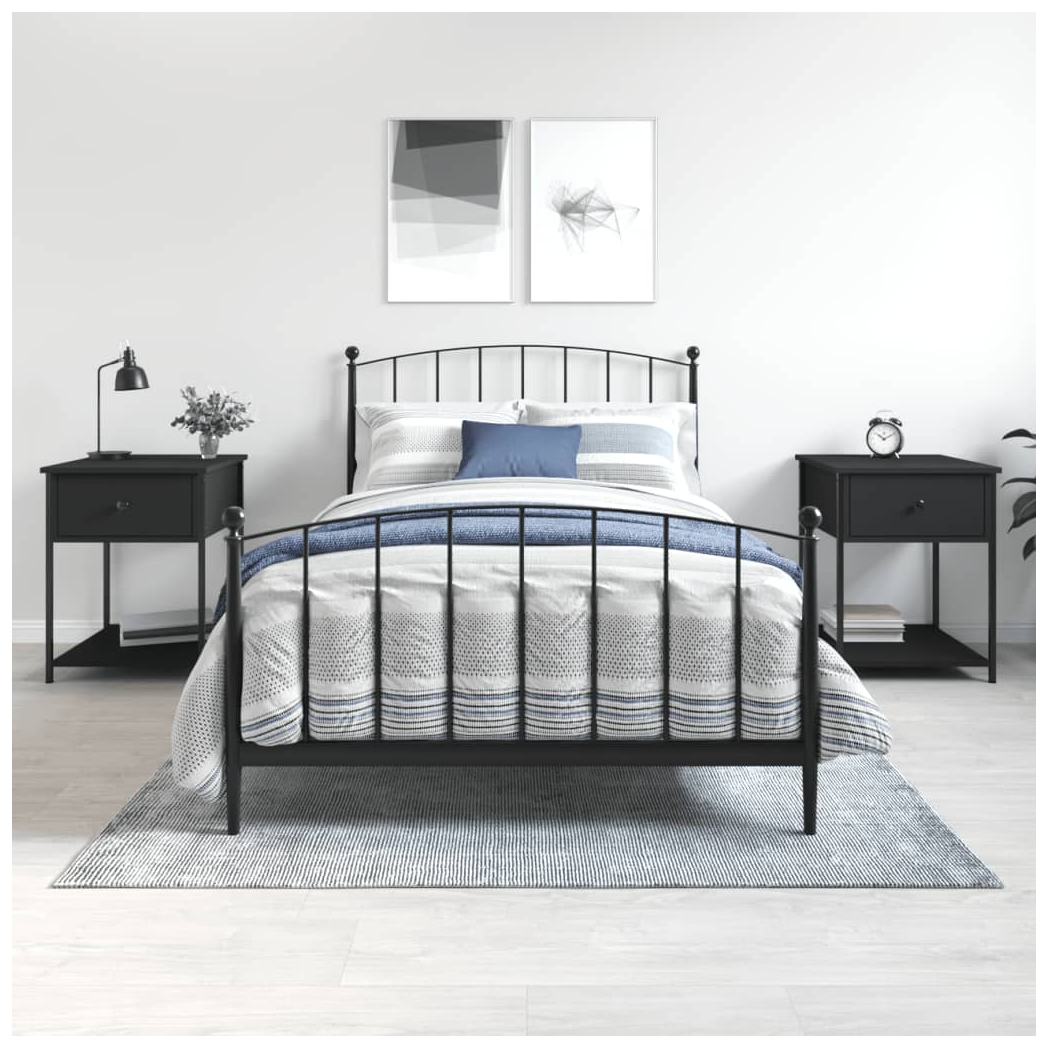 Bedside Tables 2 pcs Black 44x45x58 cm Engineered Wood
