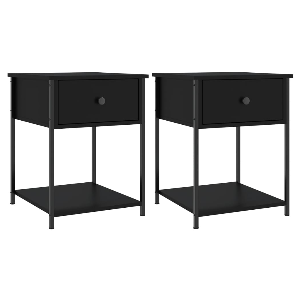 Bedside Tables 2 pcs Black 44x45x58 cm Engineered Wood