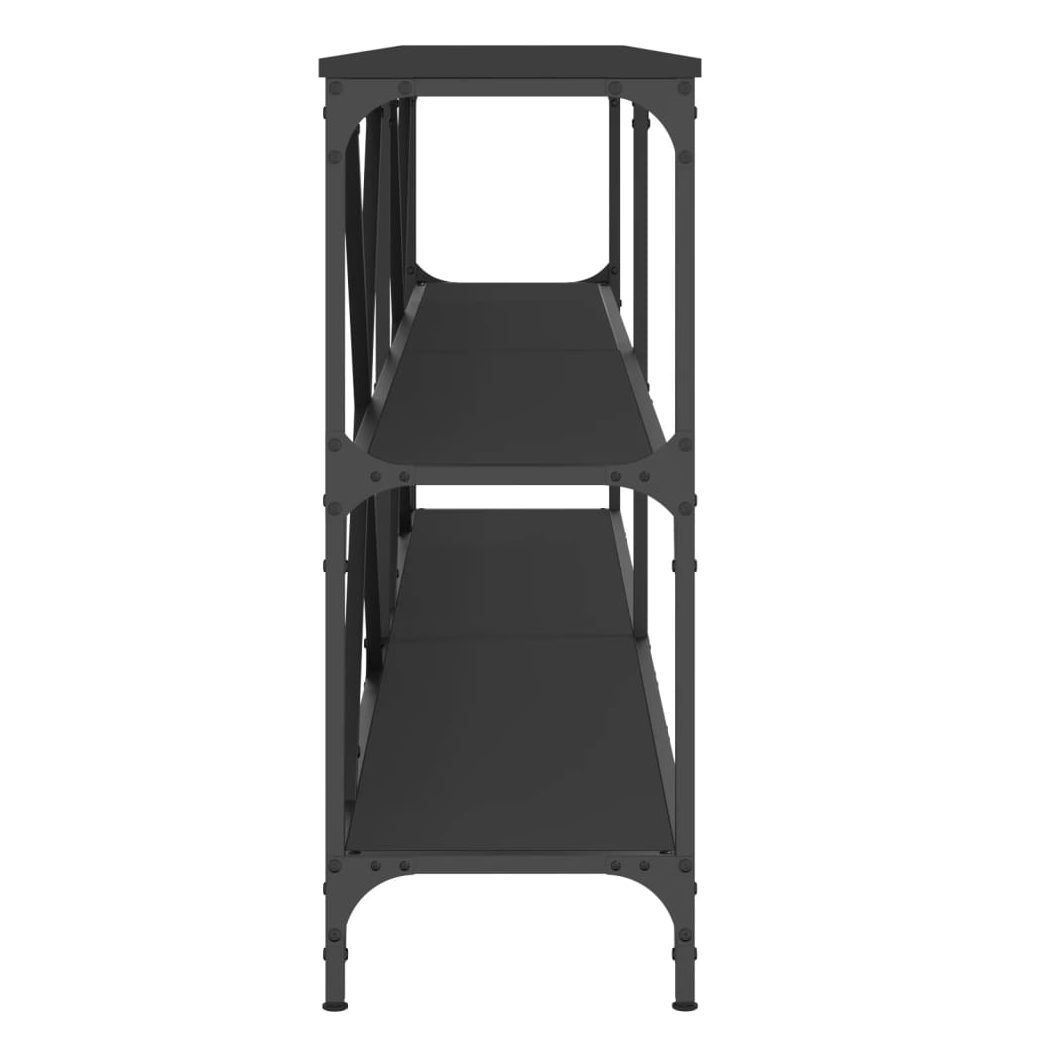Console Table Black 200x30x75 cm Engineered Wood and Iron