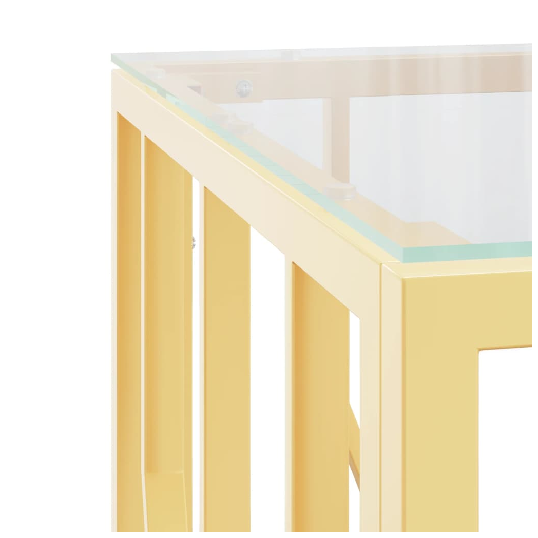 Coffee Table Gold 50x50x50 cm Stainless Steel and Glass