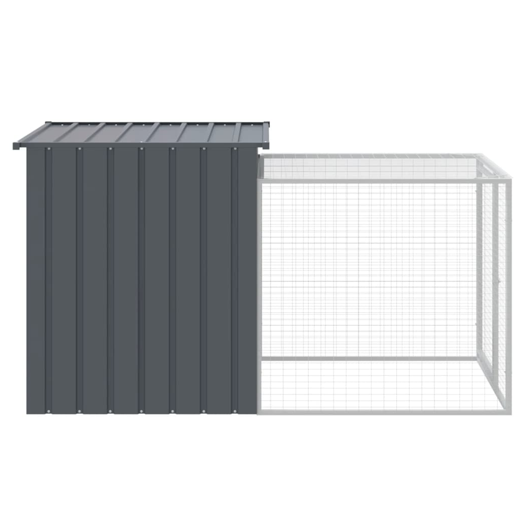 Chicken Cage with Run Anthracite 110x201x110 cm Galvanised Steel