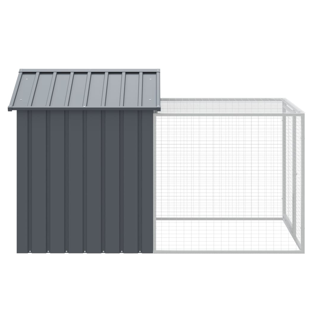 Chicken Cage with Run Anthracite 117x201x123 cm Galvanised Steel