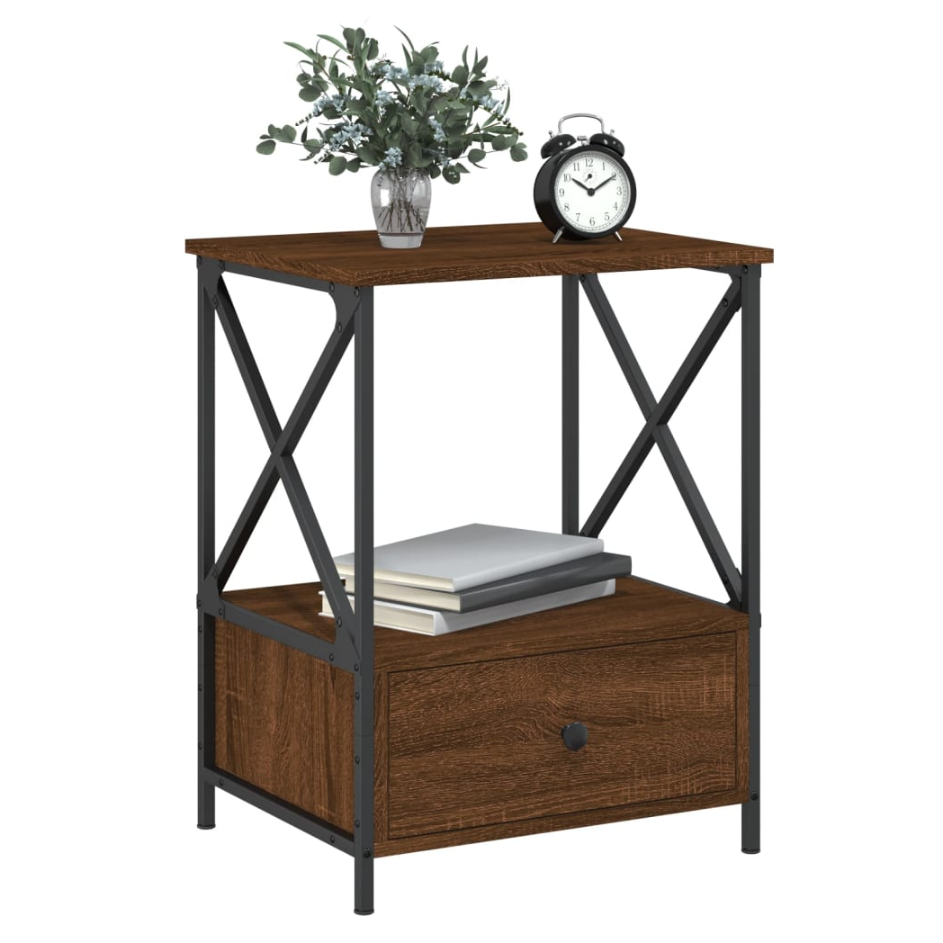 Bedside Tables 2 pcs Brown Oak 50x41x65 cm Engineered Wood